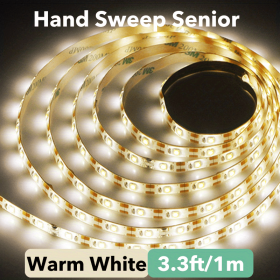 LED Backlight - 1pc DC 5V Lamp USB Motion TV Kitchen LED Strip Hand Sweep Waving ON OFF Sensor Light Diode Lights Double-sided Tape (Color: Warm White, size: 3.3ft/1m)