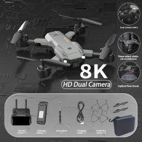 5G MiNi Drone 8K Profesional GPS 3 KM Drones With Camera HD 4K Aerial Photography Helicopter RC Quadcopter Obstacle Avoidance (Color: Grey Dual)