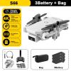 S66 Drone No Camera WiFi Collapsible RC Quadcopter Helicopter Toy-Black-1 Battery